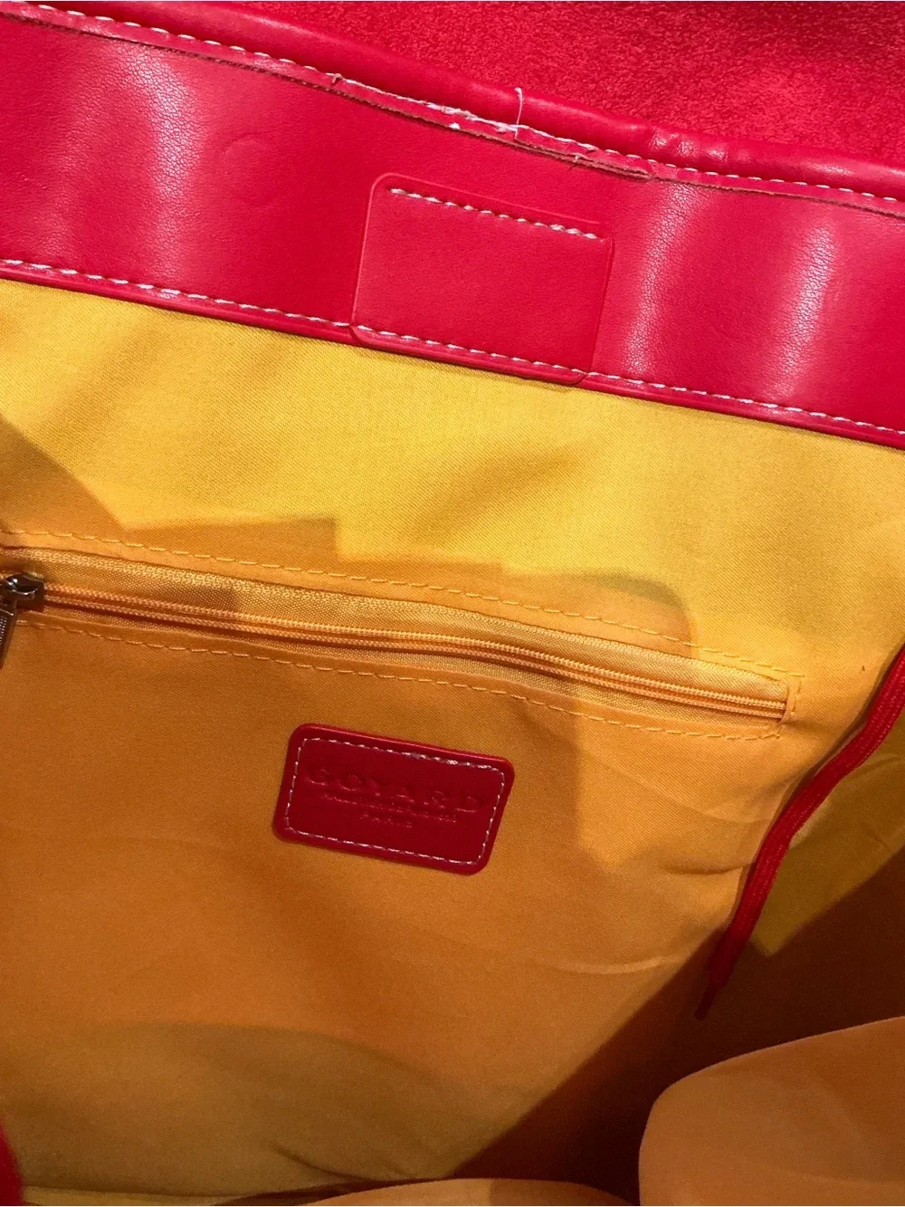 Goyard Red Leather Backpack Clip Strap
